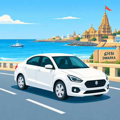 Jamnagar to Dwarka taxi tour - outstation cab booking